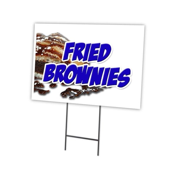 Signmission Fried Brownies Yard Sign & Stake outdoor plastic coroplast window, C-1216 Fried Brownies C-1216 Fried Brownies - main